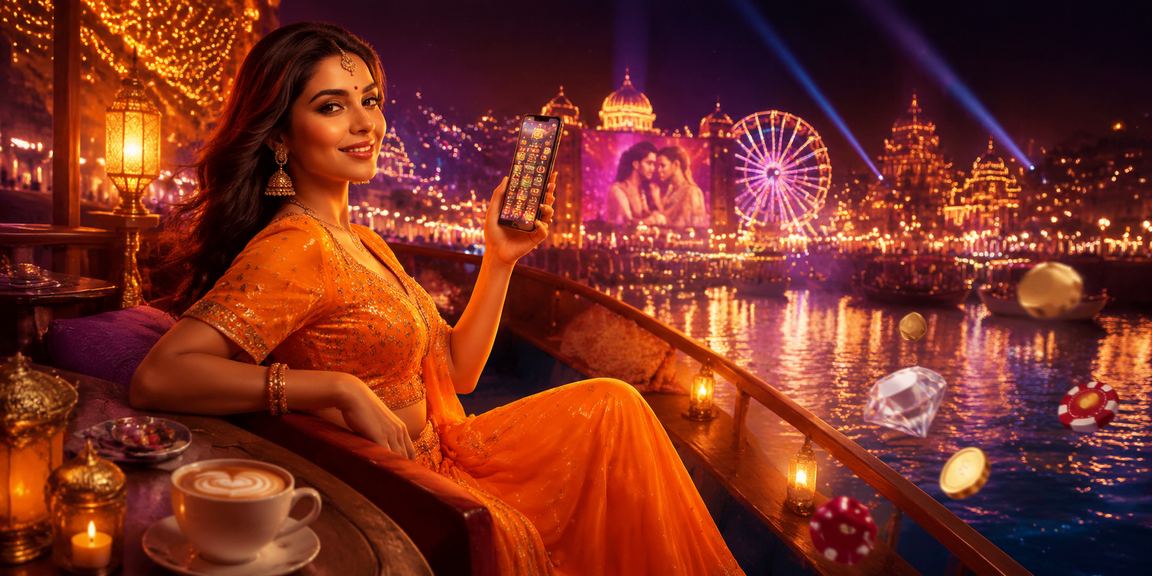 Indian woman playing on mobile casino responsibly
